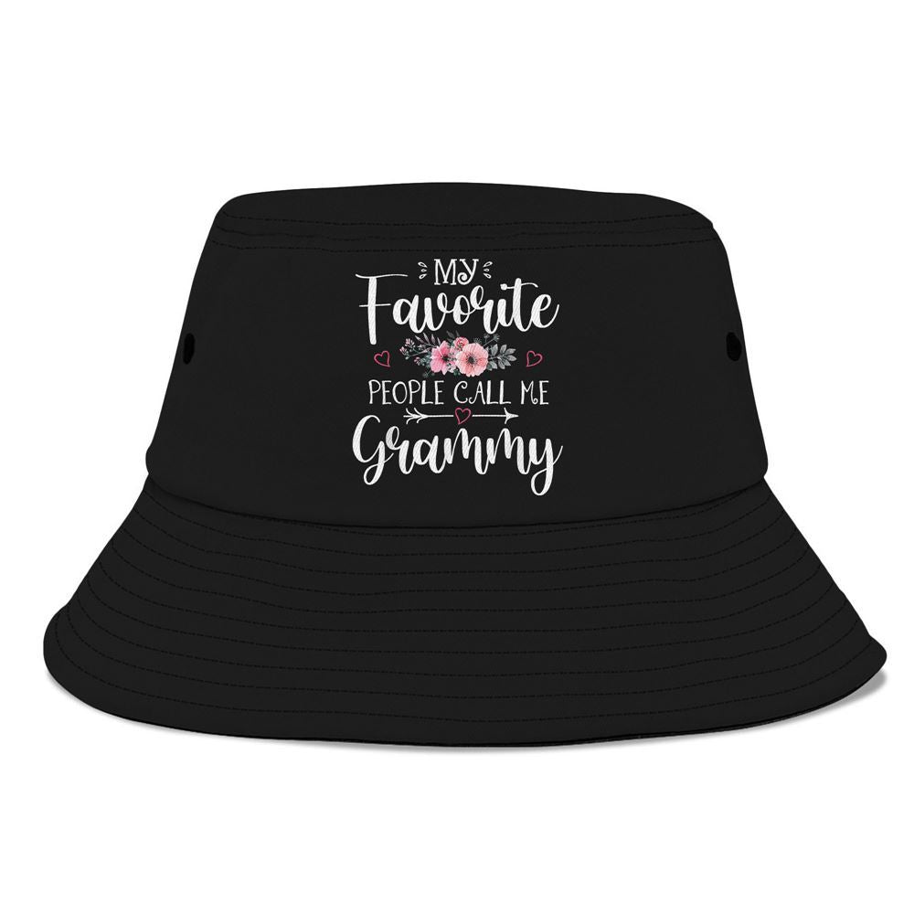 My Favorite People Call Me Grammy Funny Floral Bucket Hat, Mother's Day Bucker Hat, Mother's Day Gift, Women's Sun Hats
