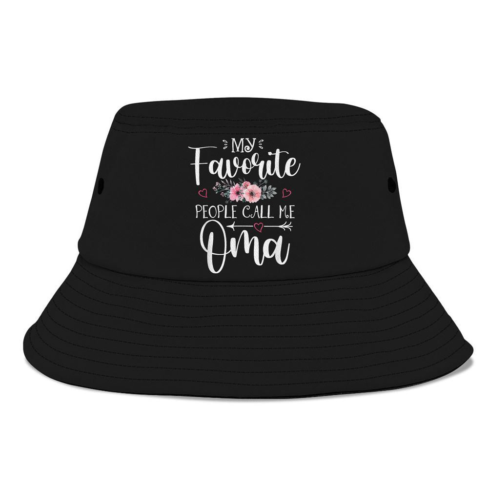 My Favorite People Call Me Oma Floral Bucket Hat, Mother's Day Bucker Hat, Mother's Day Gift, Women's Sun Hats