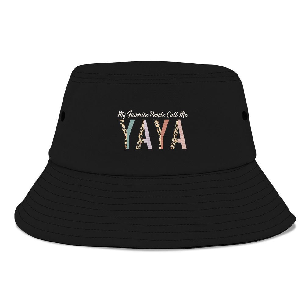 My Favorite People Call Me Yaya Gifts Leopard Bucket Hat, Mother's Day Bucker Hat, Mother's Day Gift, Women's Sun Hats