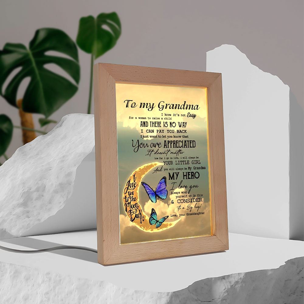 My Grandma My Hero Frame Lamp, Mother's Day Night Light, Best Mom Ever, Gift For Mom