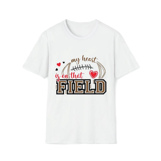 My Heart Is On That Field Premium T Shirt, Mama Premium T Shirt, Mother's Day Premium T Shirt, Mom Shirt