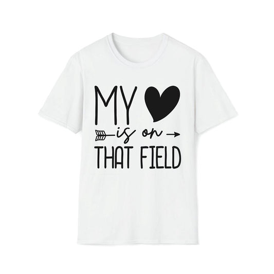 My Heart Is On That Field Premium T Shirt, Mom Premium T Shirt, Mother's Day Premium T Shirt, Mom Shirt