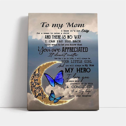 My Mom My Hero Canvas, Mother's Day Canvas Art, Gift For Mom, Birthday Gift, Mother's Day Wall Art