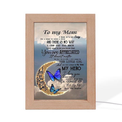 My Mom My Hero Frame Lamp, Mother's Day Night Light, Best Mom Ever, Gift For Mom