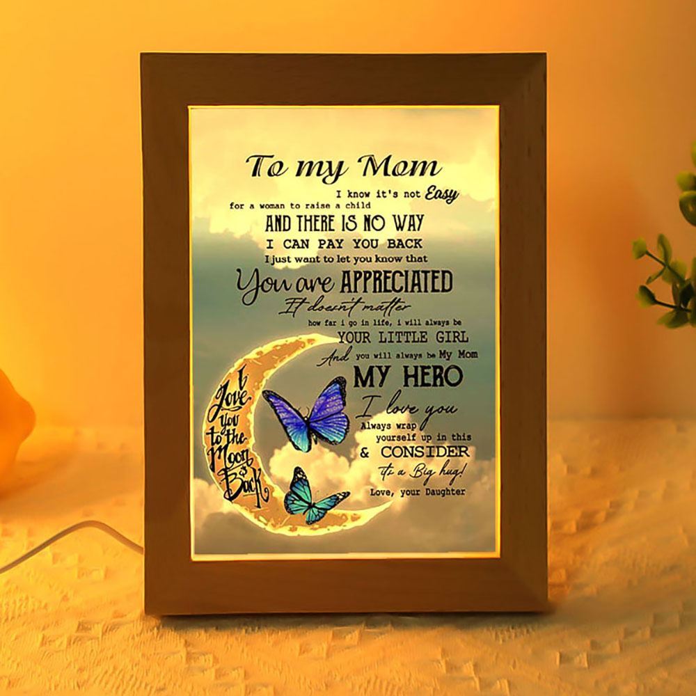 My Mom My Hero Frame Lamp, Mother's Day Night Light, Best Mom Ever, Gift For Mom