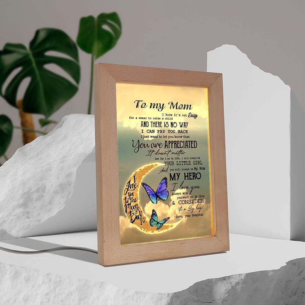 My Mom My Hero Frame Lamp, Mother's Day Night Light, Best Mom Ever, Gift For Mom