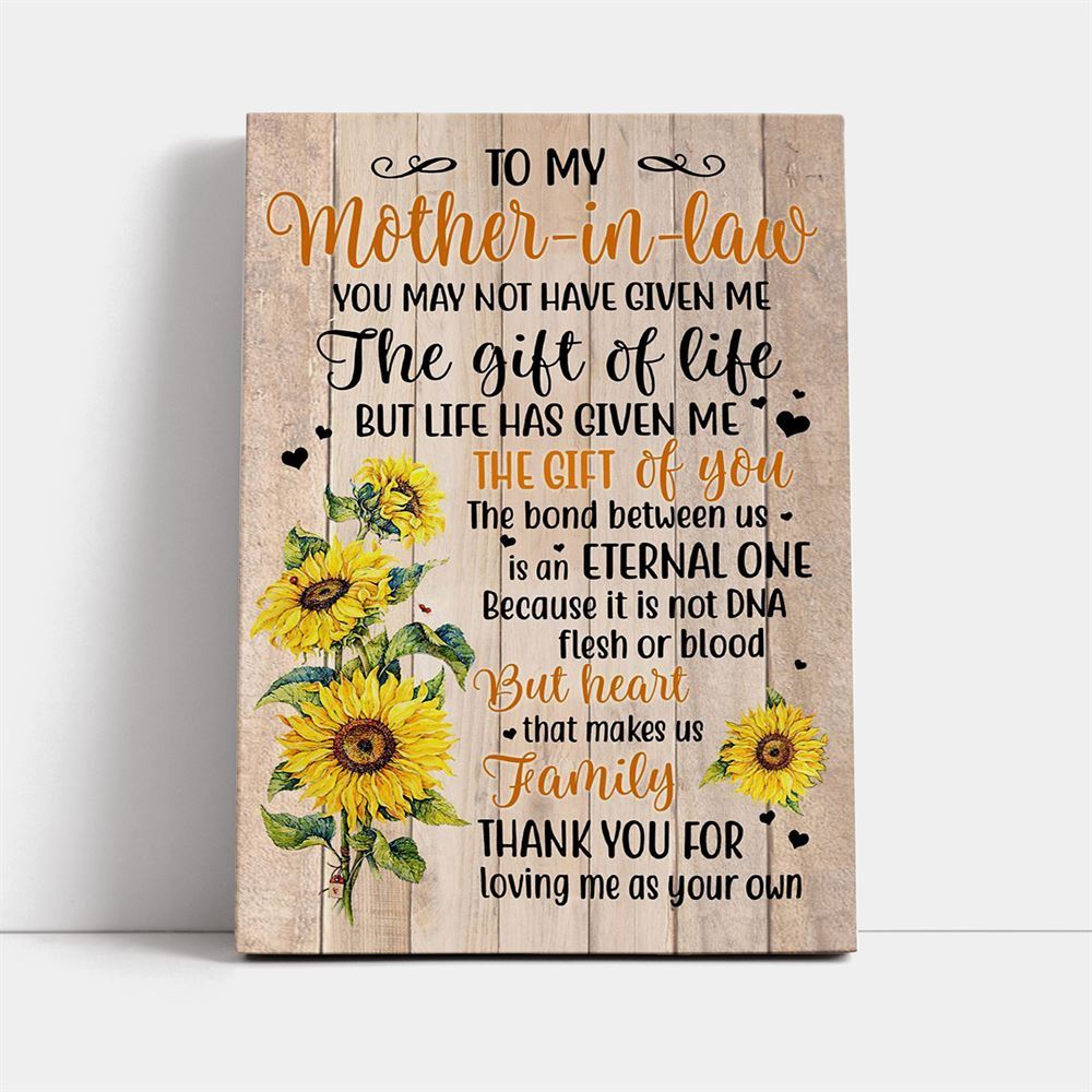 My Mother-In-Law Canvas, Mother's Day Canvas Art, Gift For Mom, Birthday Gift, Mother's Day Wall Art