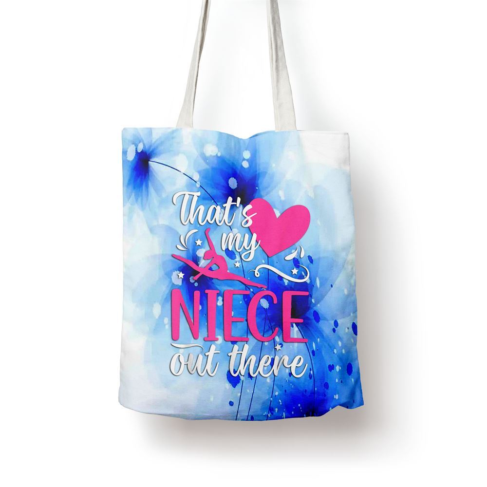 My Niece Gymnastics Aunt Of A Gymnast Auntie Tote Bag, Women Tote Bag, Canvas Tote Bag, Printed Tote Bag