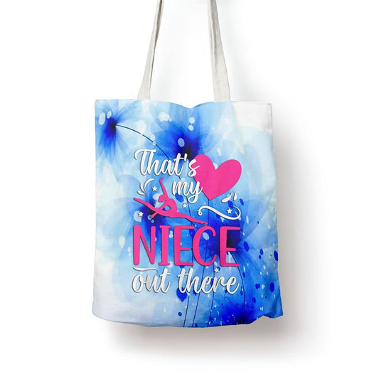 My Niece Gymnastics Aunt Of A Gymnast Auntie Tote Bag, Women Tote Bag, Canvas Tote Bag, Printed Tote Bag