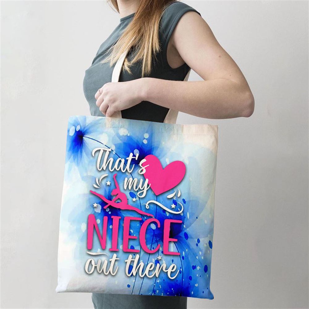 My Niece Gymnastics Aunt Of A Gymnast Auntie Tote Bag, Women Tote Bag, Canvas Tote Bag, Printed Tote Bag