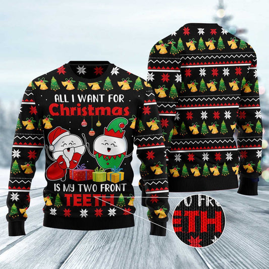 My Two Front Teeth Ugly Christmas Sweater, Funny Xmas Sweater, Sweater Xmas