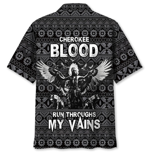 Native America Cherokee Blood Run Throughs My Vains Hawaiian Shirt, Funny Hawaiian Shirt, Usa Hawaiian Shirt, Vintage Hawaiian Shirts