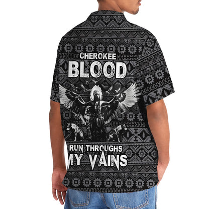 Native America Cherokee Blood Run Throughs My Vains Hawaiian Shirt, Funny Hawaiian Shirt, Usa Hawaiian Shirt, Vintage Hawaiian Shirts