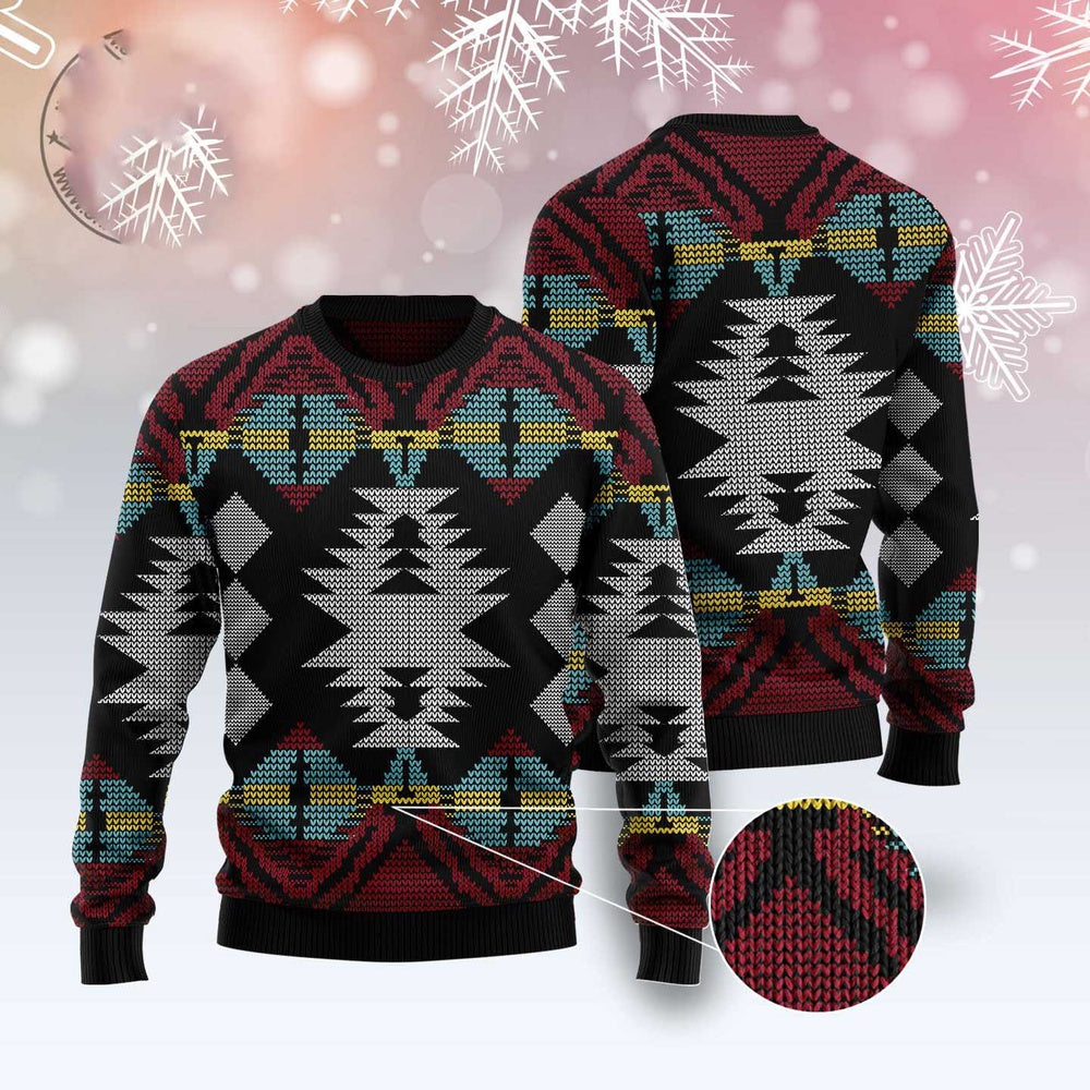 Native American Aboriginal Pattern Ugly Christmas Sweater, Funny Xmas Sweater, Sweater Xmas
