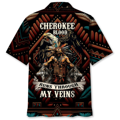 Native American Cherokee Blood Hawaiian Shirt, Funny Hawaiian Shirt, Usa Hawaiian Shirt, Vintage Hawaiian Shirts