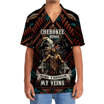 Native American Cherokee Blood Hawaiian Shirt, Funny Hawaiian Shirt, Usa Hawaiian Shirt, Vintage Hawaiian Shirts