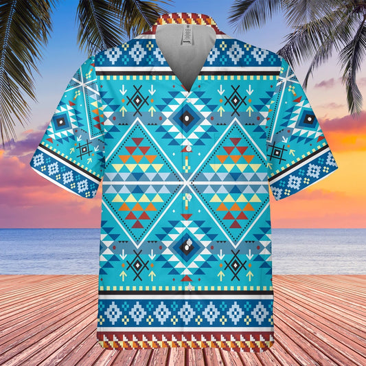 Native American Hawaiian Shirt, A Unique Accent Hawaiian Shirt, Native Pattern Shirt
