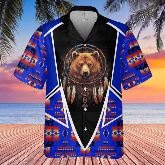 Native American Hawaiian Shirt, Adventure Awaits Follow The Bear Trail Hawaiian Shirt, Native Pattern Shirt