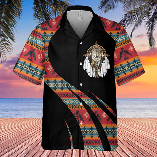 Native American Hawaiian Shirt, Assert Your Wild Spirit Hawaiian Shirt, Wolf Native Hawaiian Shirt