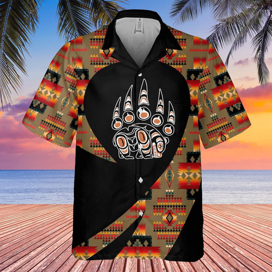 Native American Hawaiian Shirt, Back To Nature Hawaiian Shirt, Native Pattern Shirt