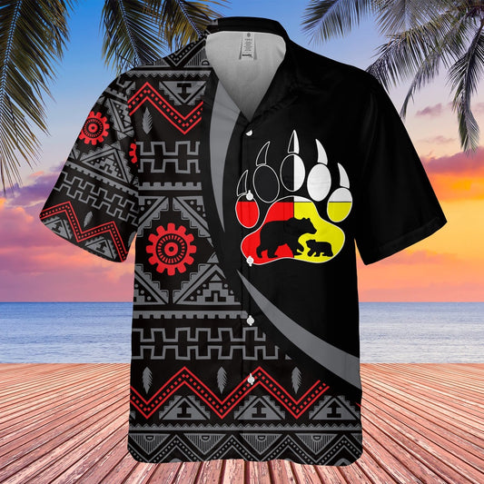 Native American Hawaiian Shirt, Bear Connection Hawaiian Shirt, Native Pattern Shirt