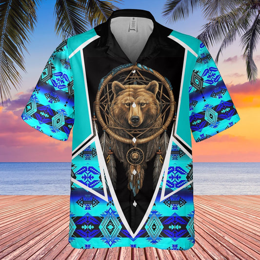Native American Hawaiian Shirt, Bear Fashion Embrace The Wild Style Hawaiian Shirt, Native Pattern Shirt