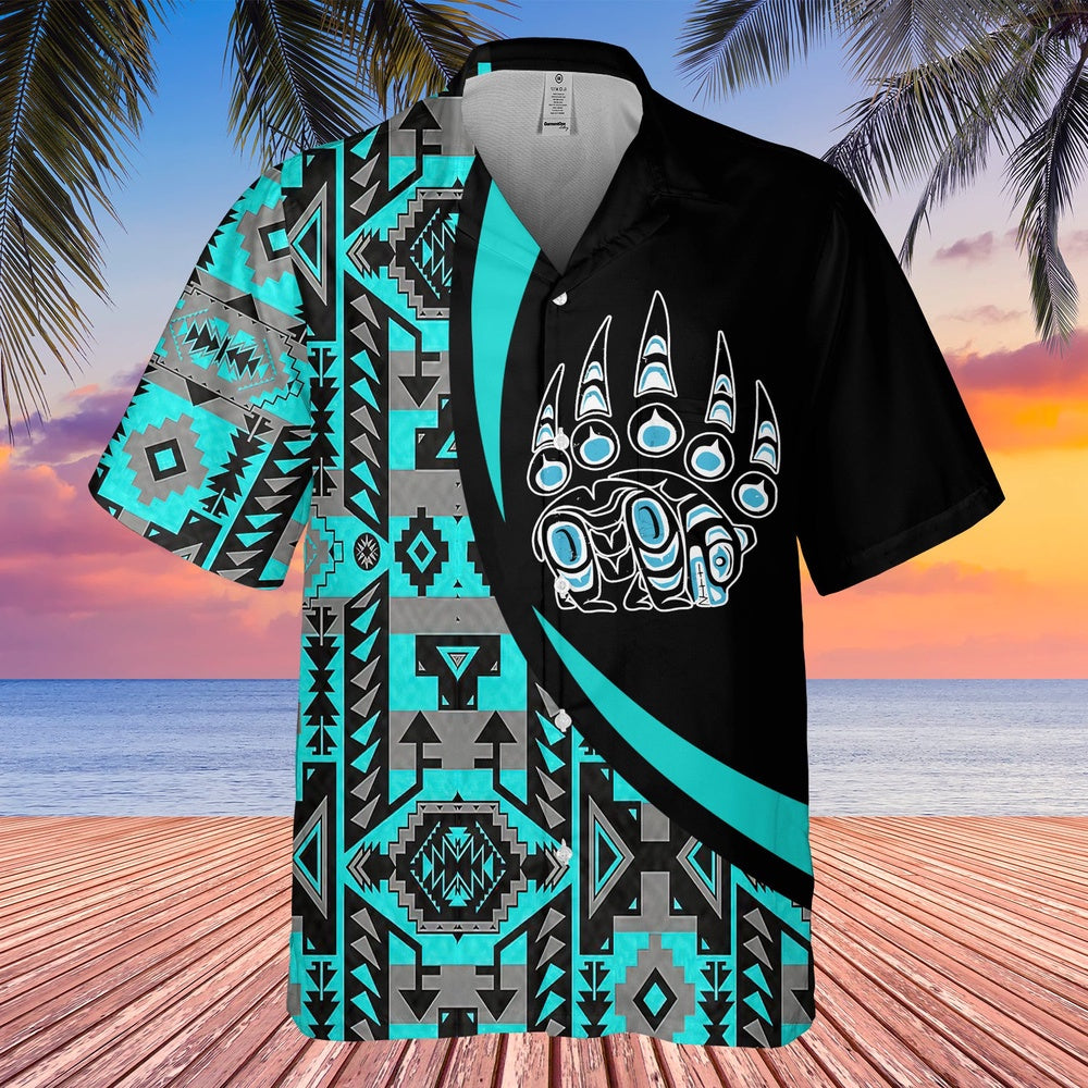 Native American Hawaiian Shirt, Bear Freedom Hawaiian Shirt, Native Pattern Shirt