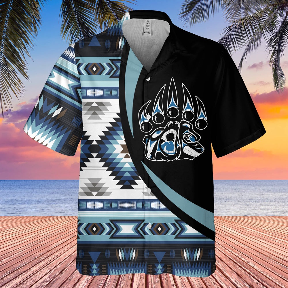 Native American Hawaiian Shirt, Bear Growl Hawaiian Shirt, Native Pattern Shirt