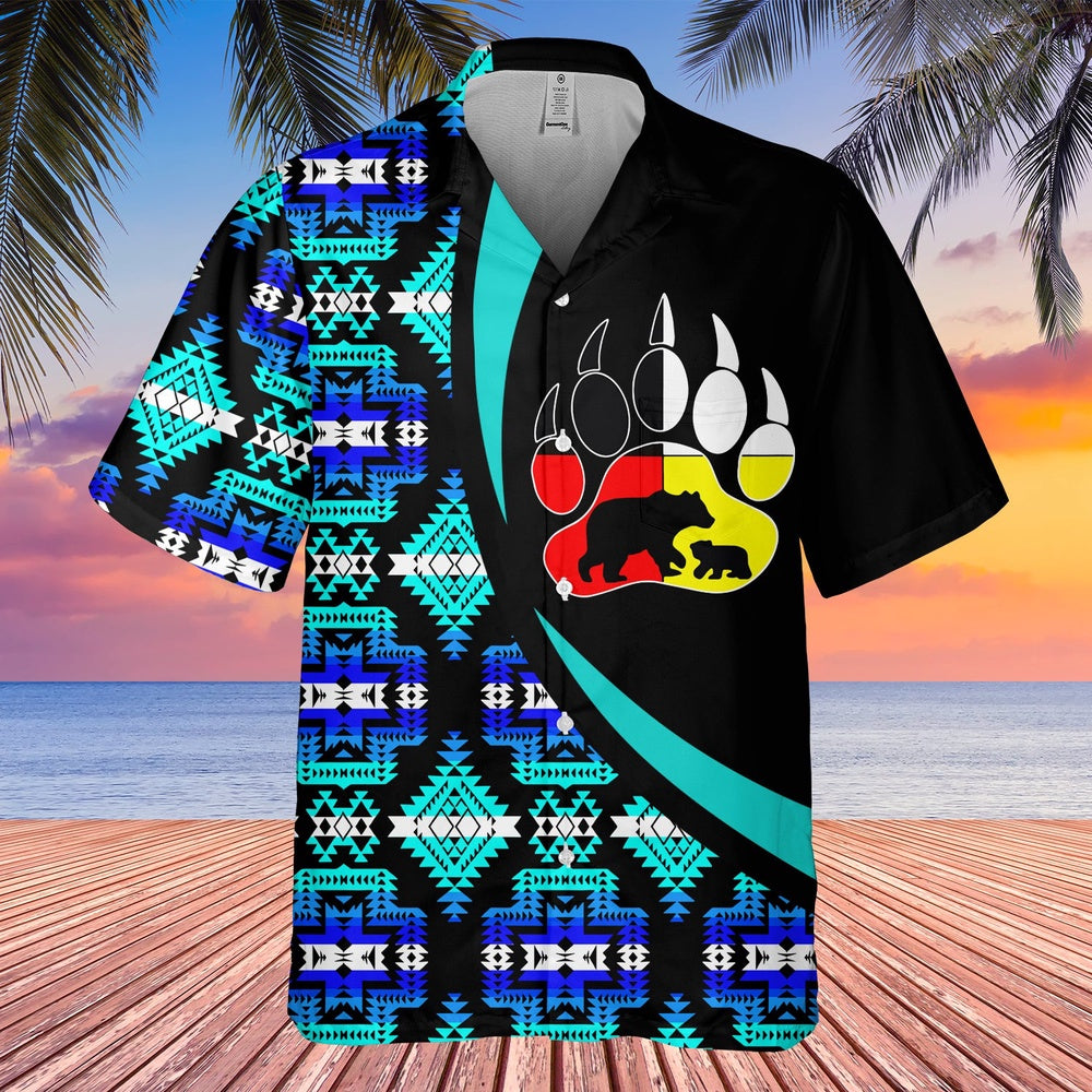 Native American Hawaiian Shirt, Bear Instinct Hawaiian Shirt, Native Pattern Shirt