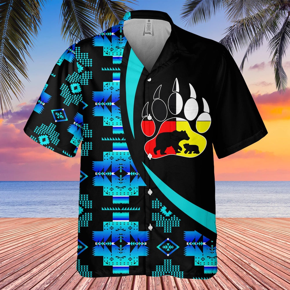 Native American Hawaiian Shirt, Bear Jewelry Hawaiian Shirt, Native Pattern Shirt