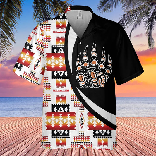Native American Hawaiian Shirt, Bear Symbol Hawaiian Shirt, Native Pattern Shirt
