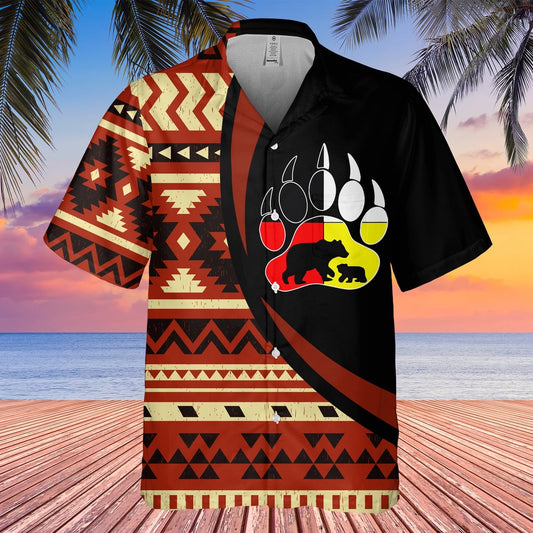 Native American Hawaiian Shirt, Bear T-Shirt Hawaiian Shirt, Native Pattern Shirt