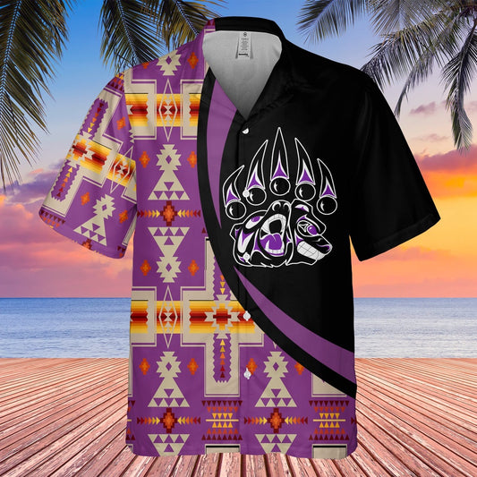 Native American Hawaiian Shirt, Black Bear Hawaiian Shirt, Native Pattern Shirt