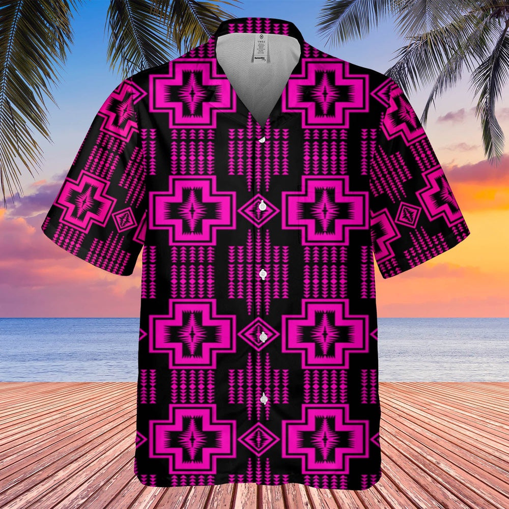 Native American Hawaiian Shirt, Brocade Colors Hawaiian Shirt, Native Pattern Shirt