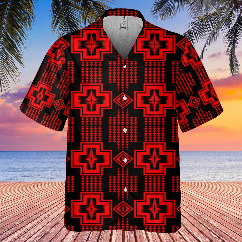Native American Hawaiian Shirt, Brocade Highlights Hawaiian Shirt, Native Pattern Shirt