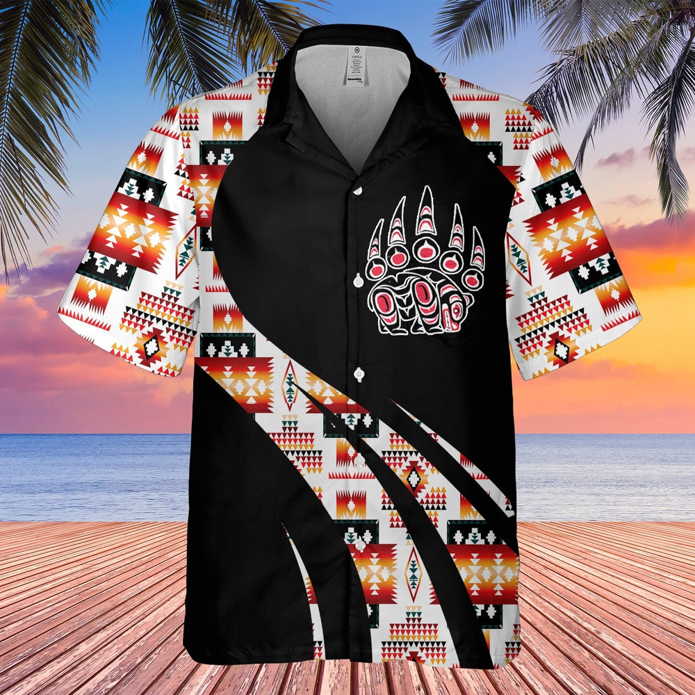 Native American Hawaiian Shirt, Classic Bear Hawaiian Shirt, Native Pattern Shirt