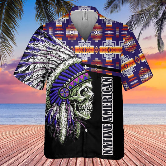 Native American Hawaiian Shirt, Crane Amulet Hawaiian Shirt, Native American Chief Shirt, Native Pattern Shirt