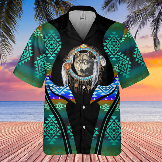 Native American Hawaiian Shirt, Don'T Miss Wolf Graphic Hawaiian Shirt, Wolf Native Hawaiian Shirt