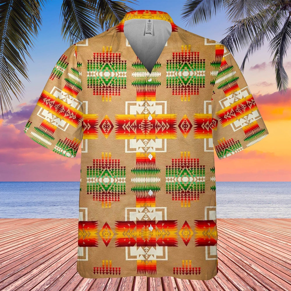 Native American Hawaiian Shirt, Duality Prisms Hawaiian Shirt, Native Pattern Shirt