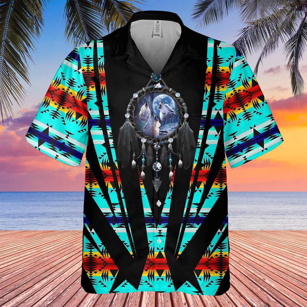 Native American Hawaiian Shirt, Elevate Your Style Hawaiian Shirt, Wolf Native Hawaiian Shirt