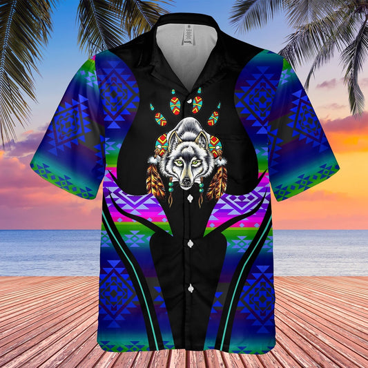 Native American Hawaiian Shirt, Embrace The New Trend Hawaiian Shirt, Wolf Native Hawaiian Shirt