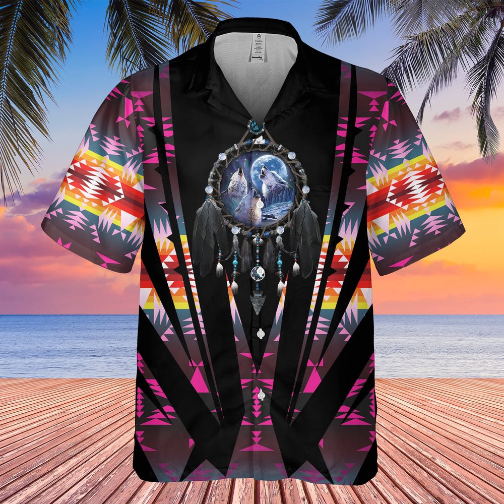 Native American Hawaiian Shirt, Express Your Personality Hawaiian Shirt, Wolf Native Hawaiian Shirt