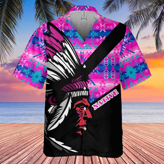Native American Hawaiian Shirt, Exquisite Patterns Hawaiian Shirt, Native American Chief Shirt, Native Pattern Shirt
