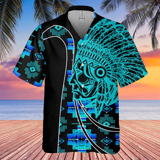 Native American Hawaiian Shirt,  Family Campfire Hawaiian Shirt, Native American Chief Shirt, Native Pattern Shirt