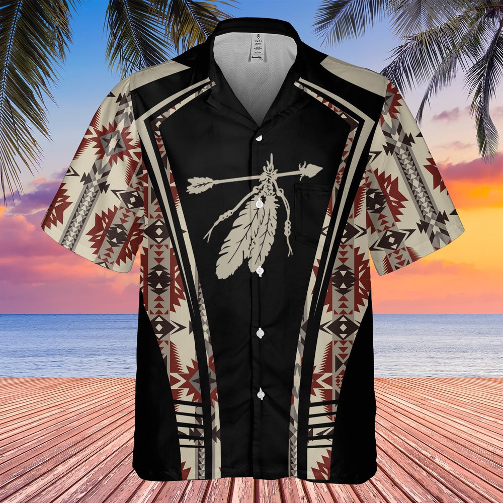 Native American Hawaiian Shirt, Feather Adds Grace For Women Hawaiian Shirt, Native Pattern Shirt