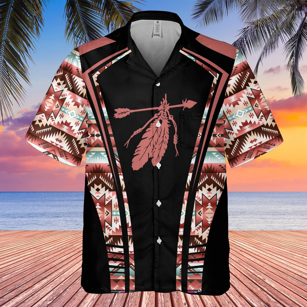 Native American Hawaiian Shirt, Feather Brings Life To The New Day Hawaiian Shirt, Native Pattern Shirt