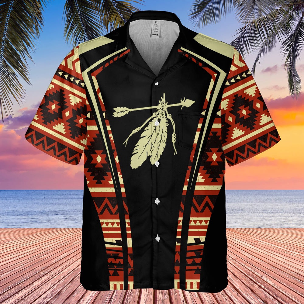 Native American Hawaiian Shirt, Feather Brings You Luck Hawaiian Shirt, Native Pattern Shirt