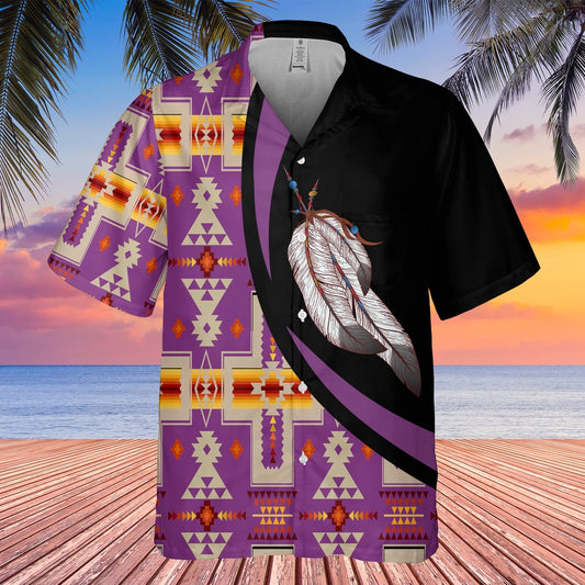 Native American Hawaiian Shirt, Feather For Couples Symbol Of Love Hawaiian Shirt, Native Pattern Shirt