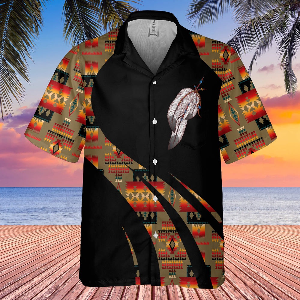 Native American Hawaiian Shirt, Feather Of Hope Always Believe In The Future Hawaiian Shirt, Native Pattern Shirt