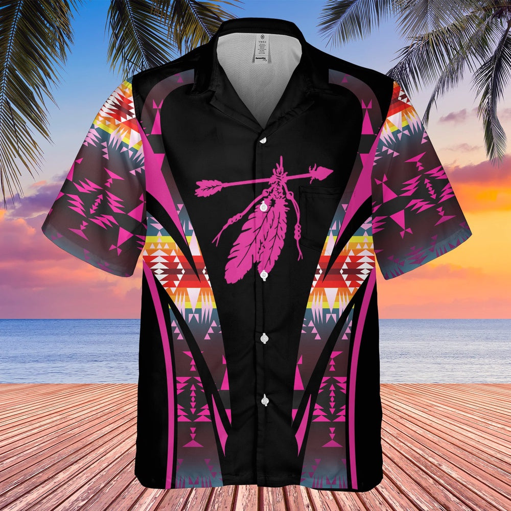 Native American Hawaiian Shirt, Feather Of Hope Hawaiian Shirt, Native Pattern Shirt